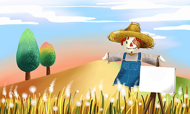 주간 PSD 나무 구름 사계절 계절 백그라운드 일러스트 자연 페인터 하늘 풍경 초원 사람없음 야외 가을 이젤 허수아비 가을배경 국내일러스트 자연요소 식물 농업 페인팅 미술도구 생태계 파일형식 가을_계절