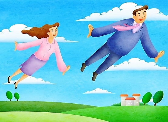 주간 PSD 구름 여자 남자 행복 일러스트 비즈니스 페인터 하늘 한명 사람 20대 성인 야외 기쁨 비행 비즈니스우먼 언덕 청년만 성인만 국내일러스트 자연요소 1 감정 페인팅 청년 직장인 파일형식