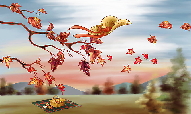 PSD 나무 모자 잡화 사계절 계절 백그라운드 단풍 낙엽 일러스트 자연 페인터 바람 산 풍경 사람없음 야외 소풍 바구니 가을 나뭇가지 중절모 클로슈 피크닉용품 가을배경 국내일러스트 자연요소 식물 모자_잡화 잎 페인팅 날씨 야외활동 생태계 파일형식 가을_계절