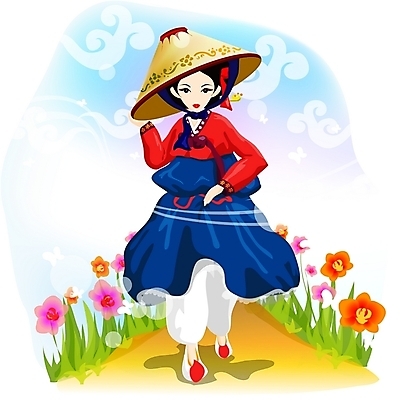 EPS 한국문화 한국전통 여자 꽃 일러스트 한명 사람 20대 성인 야외 치마 전통의상 한복 저고리 고무신 기생 쓰개 어우동 여자만 여자한명만 성인여자만 청년만 청년여자만 성인한명만 청년여자한명만 성인여자한명만 성인만 국내일러스트 식물 직업 1 동양문화 전통 신발 하의 한국 청년 우동 파일형식 벡터