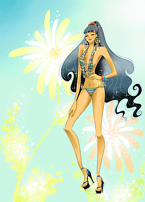 전신 PSD 모델 우먼라이프 라이프스타일 긴머리 여자 패션 수영복 구두 포즈 일러스트 팔찌 페인터 한명 사람 20대 성인 쇼핑 비키니 섹시 귀걸이 화려 여자만 여자한명만 성인여자만 청년만 청년여자만 성인한명만 청년여자한명만 성인여자한명만 성인만 국내일러스트 1 헤어스타일 옷 신발 컨셉 장신구 페인팅 청년 생활 파일형식