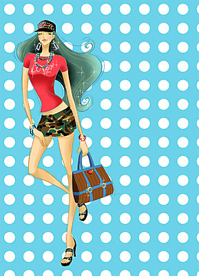 전신 PSD 모델 모자 우먼라이프 라이프스타일 긴머리 여자 패션 포즈 가방 일러스트 목걸이 팔찌 페인터 한명 사람 20대 성인 쇼핑 귀걸이 미니스커트 샌들 여자만 여자한명만 성인여자만 청년만 청년여자만 성인한명만 청년여자한명만 성인여자한명만 성인만 국내일러스트 1 헤어스타일 잡화 신발 장신구 페인팅 청년 생활 치마 파일형식