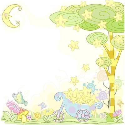 EPS 나무 식물 사계절 계절 꽃 별 나비 백그라운드 일러스트 상상 자연 풍경 사람없음 야외 버섯 수레 봄 달 야간 초승달 그린백그라운드 별나무 봄배경 국내일러스트 자연요소 곤충 카트 생태계 파일형식 벡터