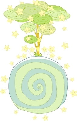 EPS 나무 식물 사계절 계절 별 백그라운드 일러스트 상상 자연 사람없음 봄 그린백그라운드 별나무 봄배경 국내일러스트 자연요소 생태계 파일형식 벡터