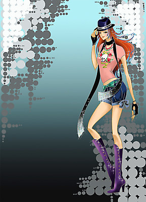 전신 PSD 모델 모자 우먼라이프 라이프스타일 긴머리 여자 패션 포즈 장갑 일러스트 목걸이 페인터 부츠 한명 사람 20대 성인 쇼핑 스카프 숏팬츠 여자만 여자한명만 성인여자만 청년만 청년여자만 성인한명만 청년여자한명만 성인여자한명만 성인만 국내일러스트 1 헤어스타일 잡화 신발 장신구 페인팅 청년 생활 목도리 파일형식