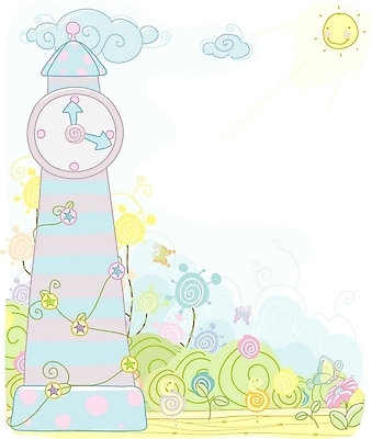 EPS 주간 자연요소 나무 구름 사계절 계절 꽃 시계 백그라운드 일러스트 자연 하늘 풍경 사람없음 야외 태양 봄 시계탑 그린백그라운드 봄배경 국내일러스트 식물 탑 생태계 파일형식 벡터