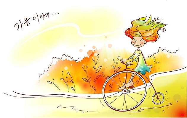 EPS 나무 사계절 계절 여자 초등학생 어린이 컬러 단풍 일러스트 상상 자연 요정 한명 사람 소녀 야외 자전거 주황색 가을 여자만 여자한명만 어린이만 소녀만 소녀한명만 국내일러스트 식물 1 학생 잎 바이크 생태계 파일형식 벡터