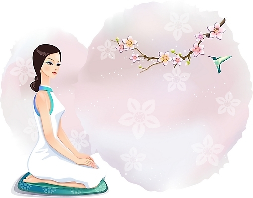 EPS 모델 우먼라이프 여자 꽃 아시아 백그라운드 일러스트 조류 방석 한명 사람 20대 성인 뷰티 한국인 우아함 단아함 여자만 여자한명만 성인여자만 청년만 청년여자만 성인한명만 청년여자한명만 성인여자한명만 성인만 국내일러스트 식물 동물 1 라이프스타일 나라 컨셉 동양인 청년 파일형식 벡터