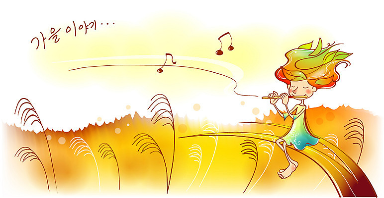 EPS 사계절 계절 여자 초등학생 어린이 음악 컬러 단풍 연주 일러스트 상상 자연 요정 갈대 한명 사람 소녀 야외 주황색 가을 풀잎 피리 여자만 여자한명만 어린이만 소녀만 소녀한명만 국내일러스트 식물 1 학생 잎 문화예술 풀_식물 목관악기 생태계 파일형식 벡터