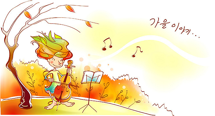 EPS 나무 사계절 계절 여자 초등학생 어린이 음악 컬러 단풍 낙엽 연주 일러스트 상상 자연 현악기 산 요정 한명 사람 소녀 야외 주황색 가을 보면대 악보 첼로 여자만 여자한명만 어린이만 소녀만 소녀한명만 국내일러스트 식물 1 학생 악기 잎 문화예술 생태계 파일형식 벡터 찰현악기