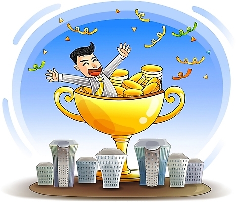 EPS 남자 돈 일러스트 회사 비즈니스 성공 한명 사람 빌딩 20대 성인 야외 축하 비즈니스맨 트로피 우수기업 남자만 남자한명만 성인남자만 청년만 청년남자만 청년남자한명만 성인한명만 성인남자한명만 성인만 국내일러스트 1 컨셉 청년 건물 직장인 재산 상_우승 파일형식 벡터