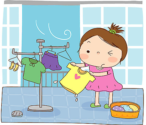 EPS 전신 여자 어린이라이프 초등학생 어린이 가사 일러스트 실내 한명 서기 사람 소녀 빨래 여자만 여자한명만 어린이만 소녀만 소녀한명만 국내일러스트 1 학생 라이프스타일 모션 내부 파일형식 벡터