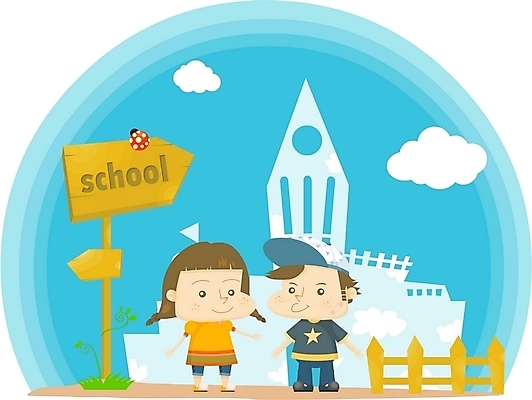 EPS 주간 구름 영어 여자 어린이교육 교육 남자 어린이 일러스트 교과목 학교 영어교육 사람 소녀 소년 야외 두명 울타리 팻말 표지판 입학 무당벌레 개학 어린이만 국내일러스트 자연요소 문자 곤충 프레임 알림판 담장 파일형식 벡터