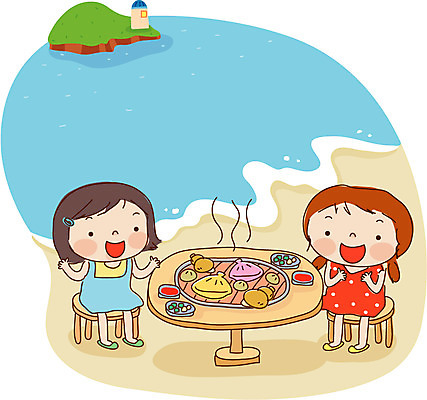 EPS 주간 전신 여자 어린이라이프 어린이 음식 바다 섬 여행 일러스트 휴가 사람 앉기 소녀 야외 두명 친구 여름휴가 바캉스 해수욕장 조개구이 여자만 어린이만 소녀만 국내일러스트 자연요소 라이프스타일 관계 모션 구이 파일형식 벡터 여름_계절