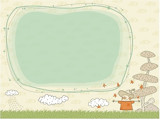 EPS 나무 구름 사계절 계절 백그라운드 단풍 일러스트 자연 알림판 풍경 초원 사람없음 야외 추수 가을 허수아비 가을배경 국내일러스트 자연요소 식물 잎 농업 생태계 파일형식 벡터 가을_계절