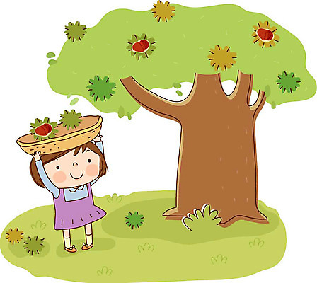 EPS 전신 나무 사계절 계절 여자 어린이라이프 초등학생 어린이 일러스트 자연 한명 서기 사람 소녀 야외 가을 밤나무 여자만 여자한명만 어린이만 소녀만 소녀한명만 국내일러스트 식물 1 학생 라이프스타일 모션 밤_견과류 생태계 파일형식 벡터