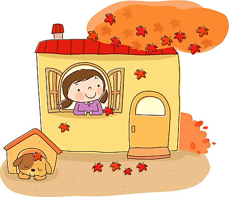 EPS 사계절 계절 여자 어린이라이프 초등학생 어린이 단풍 낙엽 일러스트 자연 주택 한명 사람 소녀 상반신 야외 반려동물 가을 개 강아지 여자만 여자한명만 어린이만 소녀만 소녀한명만 국내일러스트 동물 1 학생 라이프스타일 잎 포유류 건물 생태계 파일형식 벡터