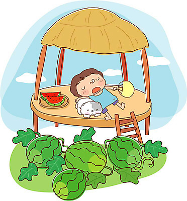 EPS 주간 전신 사계절 계절 남자 어린이라이프 초등학생 어린이 일러스트 자연 휴식 수박 한명 사람 소년 야외 여름 반려동물 눕기 잠 수면 개 강아지 과수원 낮잠 원두막 남자만 남자한명만 어린이만 소년만 소년한명만 국내일러스트 자연요소 동물 1 학생 라이프스타일 컨셉 농업 과일 포유류 모션 물 생태계 파일형식 벡터