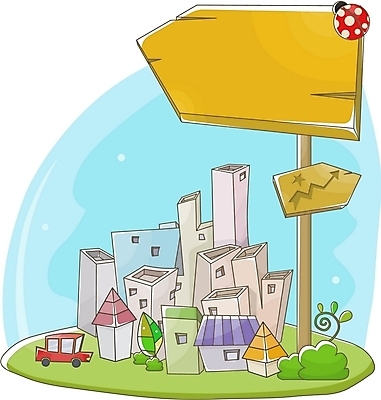 EPS 건축 일러스트 자동차 주택 풍경 사람없음 야외 건물 마을 팻말 도시 표지판 무당벌레 국내일러스트 건축물 육상교통 곤충 프레임 알림판 파일형식 벡터