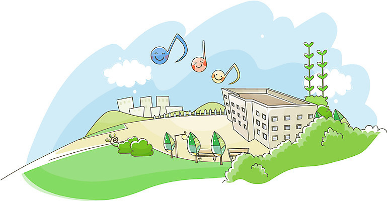 EPS 주간 나무 시설물 교육 현대건축 건축 백그라운드 벤치 음표 일러스트 교과목 학교 수업 사람없음 야외 운동장 풀 음악교육 개학 국내일러스트 자연요소 식물 건축물 기호 음악 의자 스포츠시설 공간 파일형식 벡터