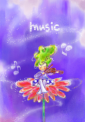 PSD 여자 꽃 행복 음악 연주 음표 일러스트 상상 청소년 페인터 현악기 한명 사람 10대 판타지 바이올린 여자만 여자한명만 십대만 십대여자만 십대여자한명만 국내일러스트 식물 1 기호 감정 악기 페인팅 문화예술 파일형식