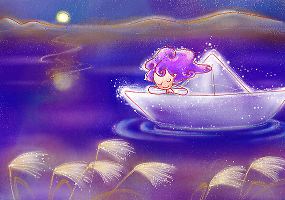 PSD 여자 행복 호수 일러스트 상상 청소년 페인터 휴식 갈대 한명 사람 야외 10대 판타지 달 억새 종이배 여자만 여자한명만 십대만 십대여자만 십대여자한명만 국내일러스트 자연요소 식물 1 감정 컨셉 페인팅 종이접기 파일형식