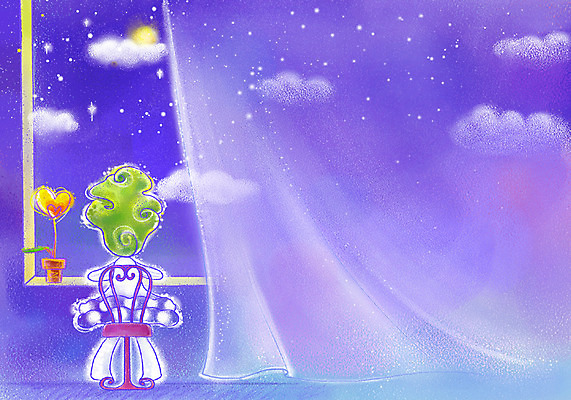 PSD 구름 여자 행복 별 화분 의자 일러스트 창문 상상 청소년 페인터 밤하늘 하늘 한명 사람 사람없음 10대 판타지 달 커튼 여자만 여자한명만 십대만 십대여자만 십대여자한명만 국내일러스트 자연요소 1 감정 가구 페인팅 야간 파일형식