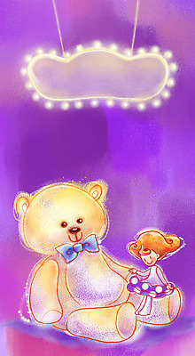 PSD 여자 행복 일러스트 곰 상상 청소년 페인터 한명 사람 10대 판타지 곰인형 즐거움 여자만 여자한명만 십대만 십대여자만 십대여자한명만 국내일러스트 동물 1 감정 인형 포유류 페인팅 파일형식