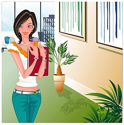 EPS 여자 일러스트 비즈니스 실내 한명 서기 사람 상반신 20대 성인 직장인 비즈니스우먼 여자만 여자한명만 성인여자만 청년만 청년여자만 성인한명만 청년여자한명만 성인여자한명만 성인만 국내일러스트 직업 1 모션 청년 내부 파일형식 벡터