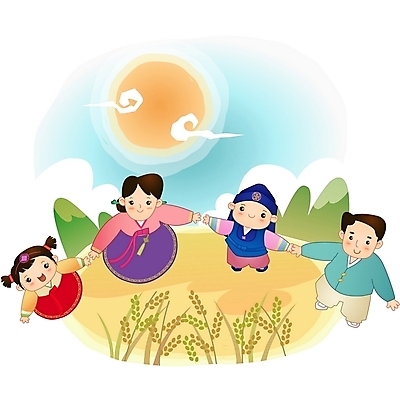 EPS 주간 전신 전통 계절 여자 명절 남자 일러스트 가족 서기 사람 여러명 야외 하이앵글 추석 화목 가을 한복 강강술래 국내일러스트 자연요소 한국전통 기념일 뷰포인트 다수 컨셉 관계 모션 전통놀이 전통의상 파일형식 벡터
