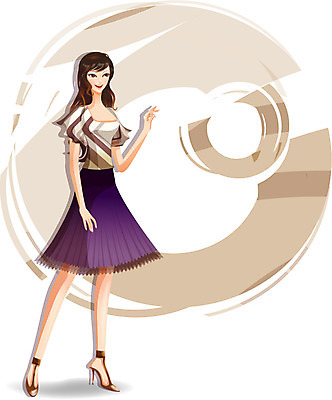 EPS 모델 긴머리 여자 패션 구두 일러스트 한명 사람 이벤트 20대 성인 치마 뷰티 하이힐 여자만 여자한명만 성인여자만 청년만 청년여자만 성인한명만 청년여자한명만 성인여자한명만 성인만 국내일러스트 1 헤어스타일 신발 하의 청년 여성화 파일형식 벡터