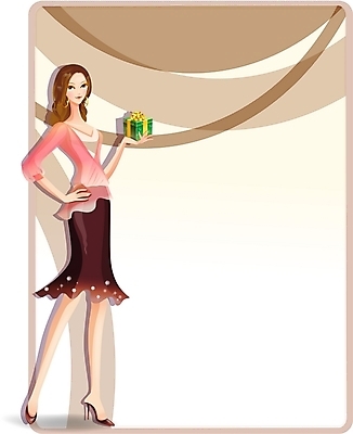 EPS 모델 긴머리 여자 구두 일러스트 프레임 선물 한명 사람 이벤트 20대 성인 선물상자 치마 뷰티 하이힐 선물증정 여자만 여자한명만 성인여자만 청년만 청년여자만 성인한명만 청년여자한명만 성인여자한명만 성인만 국내일러스트 1 헤어스타일 신발 하의 청년 상자 여성화 증정 파일형식 벡터