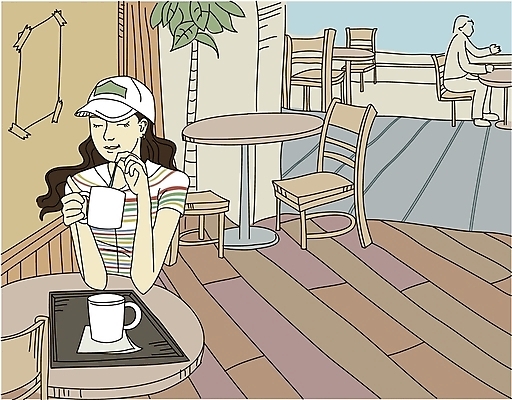 EPS 라이프스타일 여자 여유 의자 일러스트 탁자 휴식 실내 한명 사람 20대 성인 취미 라이프 카페 커피잔 찻잔 상업시설 여자만 여자한명만 성인여자만 청년만 청년여자만 성인한명만 청년여자한명만 성인여자한명만 성인만 국내일러스트 1 감정 커피 가구 컨셉 잔 청년 내부 생활 상점 시설 상업 파일형식 벡터