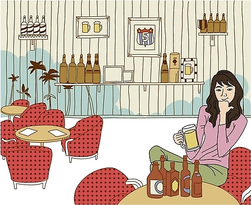 EPS 라이프스타일 여자 일러스트 휴식 맥주 실내 한명 사람 20대 성인 취미 라이프 술집 호프 호프집 여자만 여자한명만 성인여자만 청년만 청년여자만 성인한명만 청년여자한명만 성인여자한명만 성인만 혼족 국내일러스트 1 컨셉 주류 청년 내부 생활 싱글라이프 파일형식 벡터