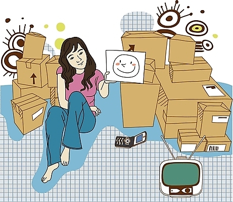 EPS 라이프스타일 여자 일러스트 휴식 실내 한명 미소 웃음 사람 20대 성인 취미 라이프 스마트폰 상자 텔레비전 소포 홈쇼핑 여자만 여자한명만 성인여자만 청년만 청년여자만 성인한명만 청년여자한명만 성인여자한명만 성인만 국내일러스트 1 컨셉 표정 청년 내부 생활 전자제품 핸드폰 스마트기기 쇼핑 배송 파일형식 벡터