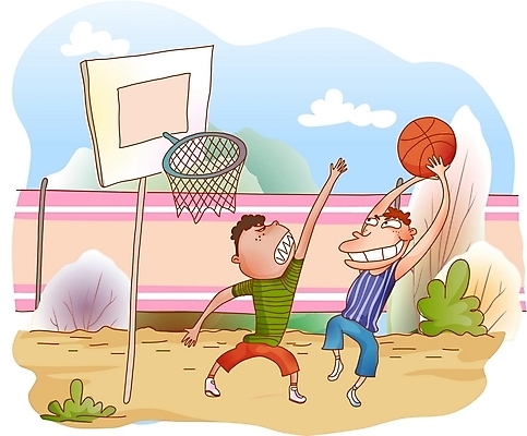 EPS 주간 라이프스타일 남자 스포츠 일러스트 농구 사람 취미 야외 두명 운동 구기 남자만 국내일러스트 자연요소 건강 생활 파일형식 벡터