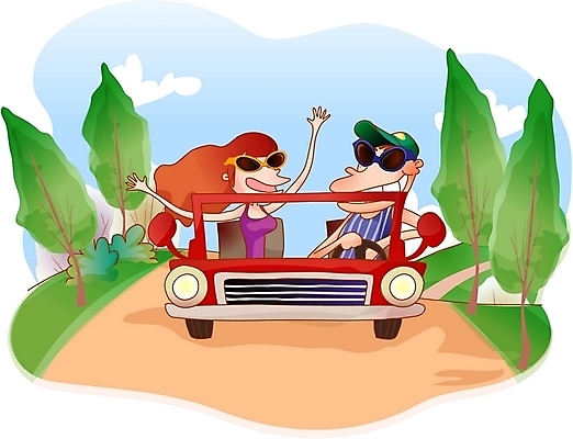 EPS 주간 라이프스타일 부부 커플 여자 남자 여행 일러스트 자동차 휴가 사람 취미 야외 두명 선글라스 드라이브 운전 로맨틱 국내일러스트 자연요소 안경 육상교통 컨셉 관계 모션 생활 파일형식 벡터