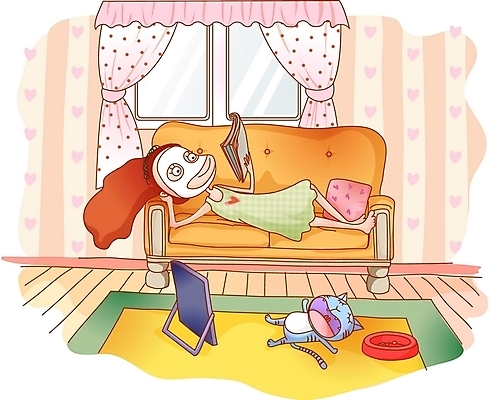 EPS 라이프스타일 여자 여유 일러스트 휴식 실내 한명 사람 20대 성인 취미 책 반려동물 소파 독서 고양이 마사지 팩 여자만 여자한명만 성인여자만 청년만 청년여자만 성인한명만 청년여자한명만 성인여자한명만 성인만 국내일러스트 동물 1 감정 컨셉 의자 포유류 청년 내부 생활 화장품 파일형식 벡터