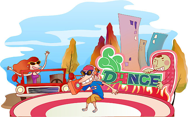 EPS 주간 라이프스타일 커플 여자 남자 일러스트 자동차 사람 취미 야외 두명 헤드폰 무대 춤 카세트테이프 비보이 국내일러스트 자연요소 육상교통 음향기기 관계 문화예술 생활 파일형식 벡터