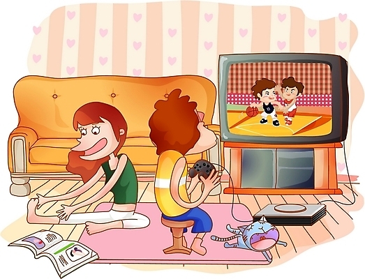 EPS 라이프스타일 커플 여자 남자 일러스트 요가 휴식 실내 사람 취미 두명 반려동물 텔레비전 고양이 스트레칭 게임 국내일러스트 동물 웰빙 컨셉 포유류 관계 놀이 내부 생활 전자제품 운동 파일형식 벡터