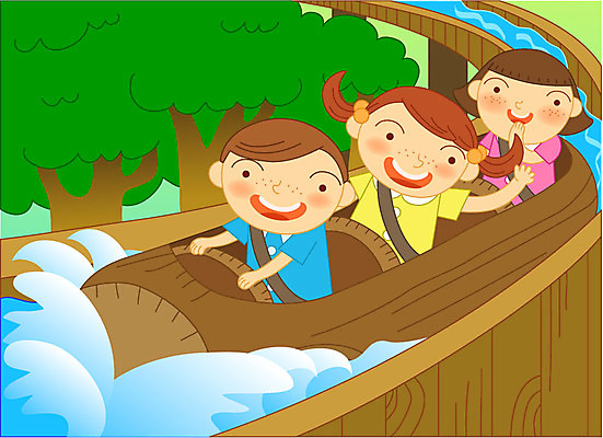 EPS 여자 기념일 남자 어린이 일러스트 사람 야외 세명 놀이공원 놀이기구 어린이날 후룸라이드 어린이만 국내일러스트 이벤트 테마파크 파일형식 벡터