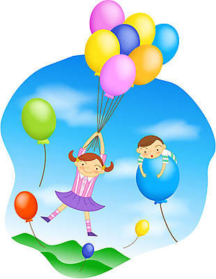 EPS 주간 여자 기념일 남자 어린이 일러스트 상상 하늘 사람 야외 두명 어린이날 풍선 어린이만 국내일러스트 자연요소 이벤트 파일형식 벡터