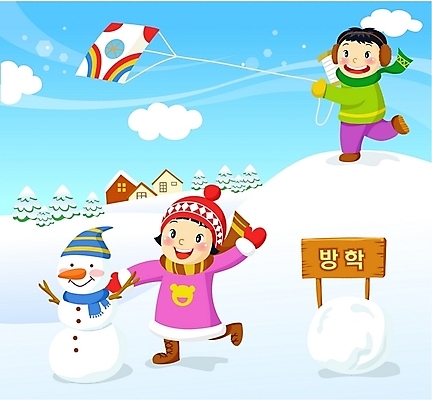 EPS 주간 사계절 계절 여자 교육 남자 어린이 겨울 일러스트 눈사람 방학 사람 야외 두명 눈 연날리기 겨울방학 어린이만 국내일러스트 자연요소 날씨 휴가 전통놀이 파일형식 벡터