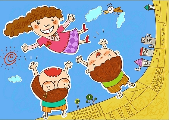 EPS 주간 학생 여자 교육 기념일 남자 초등학생 어린이 일러스트 하늘 사람 야외 세명 교사 스승의날 스승 제자 헹가래 어린이만 국내일러스트 자연요소 직업 이벤트 축하 파일형식 벡터