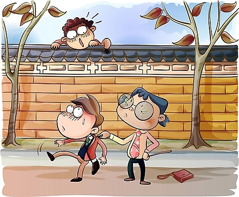 EPS 주간 학생 교육 남자 남학생 일러스트 학교 고등학생 사람 야외 세명 담장 스쿨라이프 교사 지각 담넘기 월담 남자만 십대만 십대남자만 국내일러스트 자연요소 직업 라이프스타일 청소년 넘기 파일형식 벡터