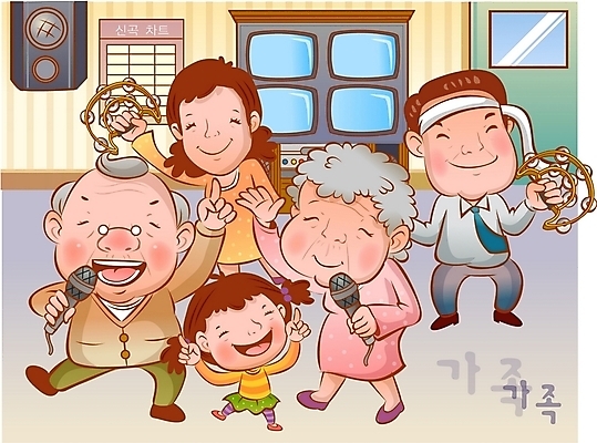 EPS 전신 라이프스타일 여자 할아버지 남자 딸 행복 할머니 어린이 일러스트 노래 가족 엄마 타악기 대가족 실내 사람 여러명 부모 화목 자녀 춤 아빠 마이크 즐거움 탬버린 노래방 국내일러스트 노년 감정 악기 음악 음향기기 다수 컨셉 관계 문화예술 내부 생활 파일형식 벡터