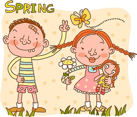 EPS 사계절 계절 여자 남자 꽃 어린이라이프 어린이 인형 나비 일러스트 자연 사람 소녀 소년 야외 두명 봄 순수 어린이만 국내일러스트 식물 라이프스타일 곤충 컨셉 생태계 파일형식 벡터