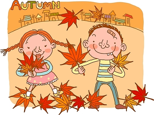 EPS 사계절 계절 여자 남자 어린이라이프 어린이 단풍 낙엽 일러스트 자연 사람 소녀 소년 야외 두명 가을 순수 어린이만 국내일러스트 라이프스타일 컨셉 잎 생태계 파일형식 벡터