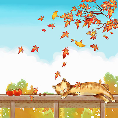 주간 PSD 동물 척추동물 육지동물 사계절 계절 백그라운드 단풍 낙엽 일러스트 포유류 자연 페인터 풍경 사람없음 야외 반려동물 고양이 가을 낮잠 가을배경 국내일러스트 자연요소 잎 페인팅 잠 생태계 파일형식 가을_계절