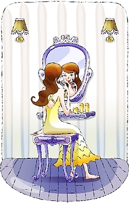 EPS 우먼라이프 라이프스타일 여자 일러스트 실내 한명 사람 20대 성인 취미 라이프 화장 뷰티 거울 화장대 여자만 여자한명만 성인여자만 청년만 청년여자만 성인한명만 청년여자한명만 성인여자한명만 성인만 국내일러스트 1 가구 청년 내부 생활 파일형식 벡터